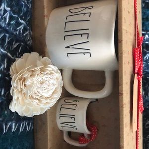 🎄🎅🏼 RAE DUNN BELIEVE Mug and ornament gift set